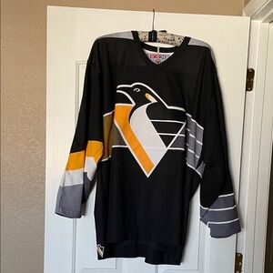 CCM Pittsburgh Penguins Hockey Jersey with embroidered patches. Great condition.